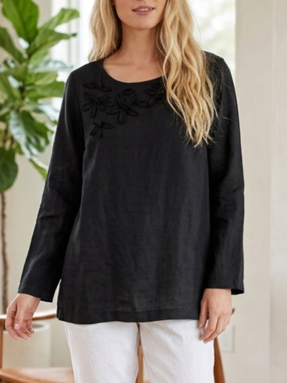 Kleen Black Linen Top